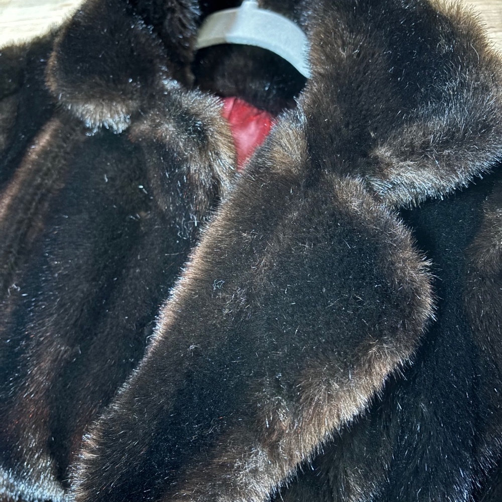 Tissavel of France Vintage Brown/Black Faux Fur Coat - Picture 3 of 8